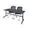 Kobe Rectangle Tables > Nesting Tables > Kobe Flip Top Table & Chair Sets, 72 W, 24 L, 29 H, Grey MKFT7224GY23BK - alternate 1